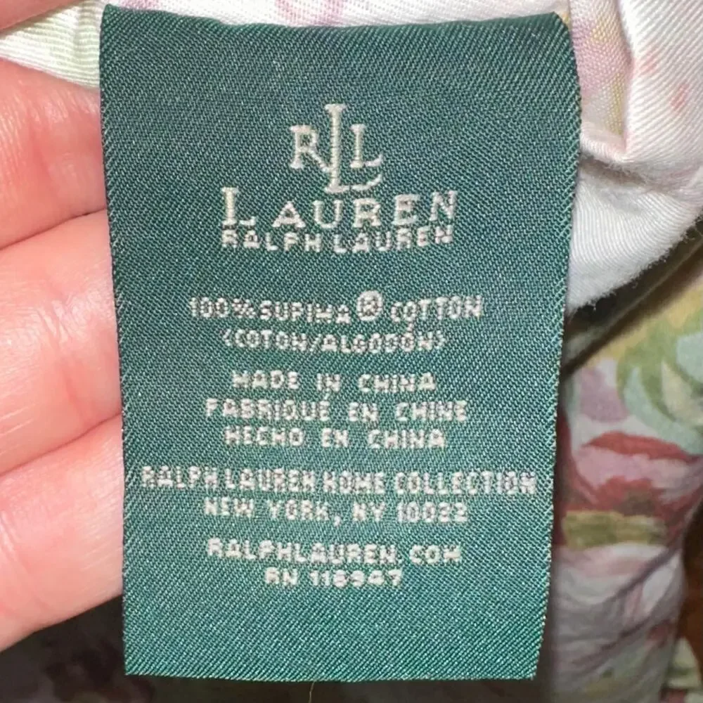 Lauren Ralph Lauren Shelter Island Floral Ruffle Trim Cotton Euro Sham (1)